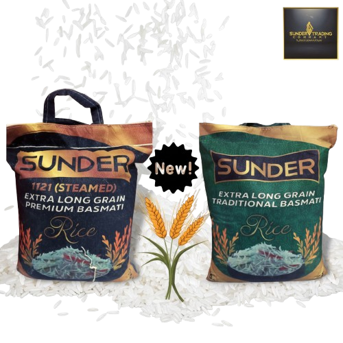 Sunder Extra Long Grain Premium 1121 Steamed Basmati Rice 20kg